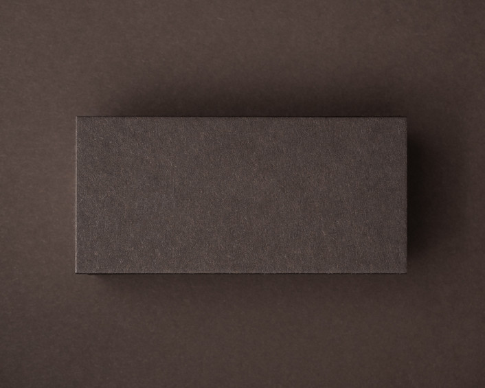 Flat cocoa brown place card in 270gsm cardstock with a plain, unprinted surface.