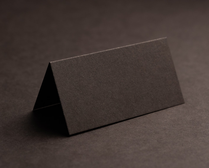 Blank cocoa folded place card made from premium 270gsm or 350gsm cardstock, ready for personalisation.