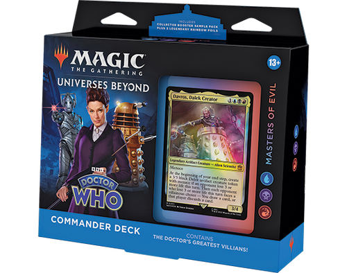 MAGIC THE GATHERING® – DOCTOR WHO™ COMMANDER DECKLISTS Masters of Evil (Blue-Black-Red)