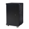 22U Server Cabinet With Front Glass and Solid Rear Doors - 24" Depth