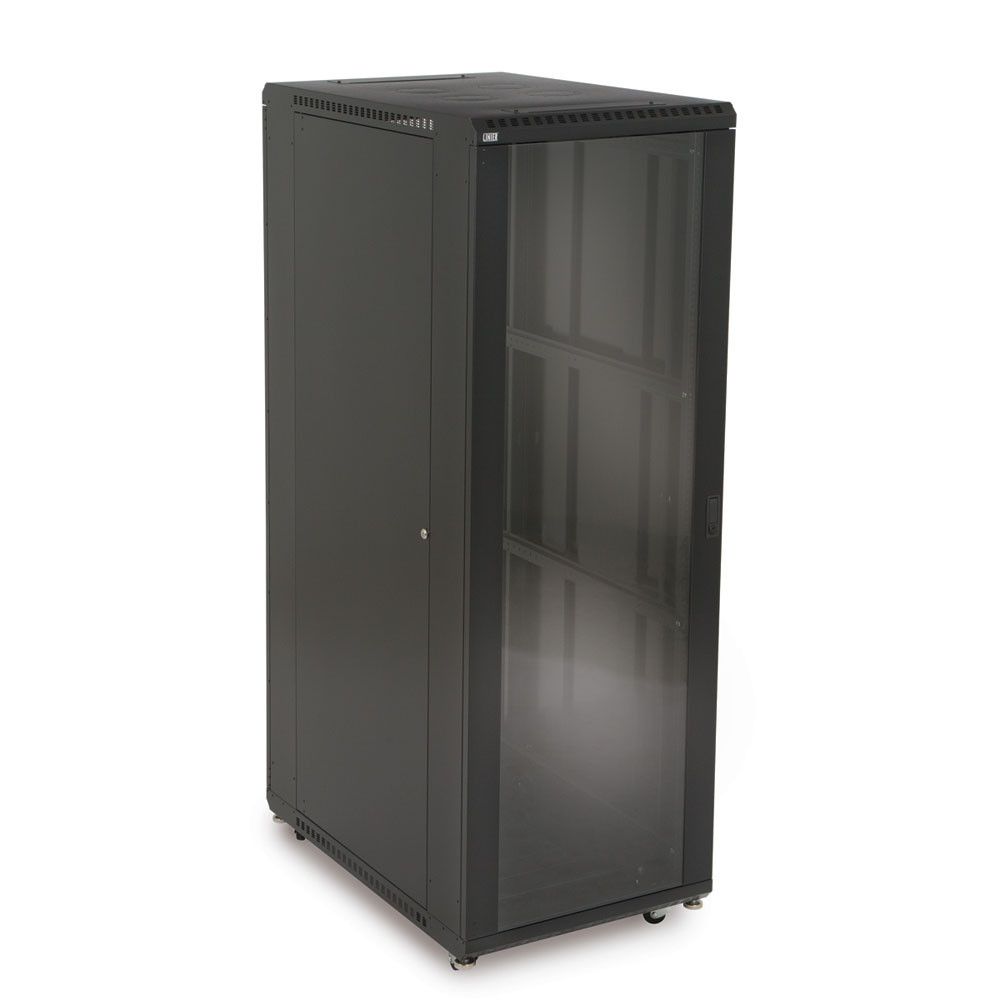 LINIER® Rack Cabinets, 36 d| Front Glass and Rear Vented Door