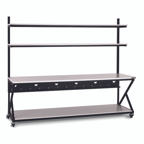 96" Performance 200 Series LAN Station with 28 D Lower Shelf - Folkstone