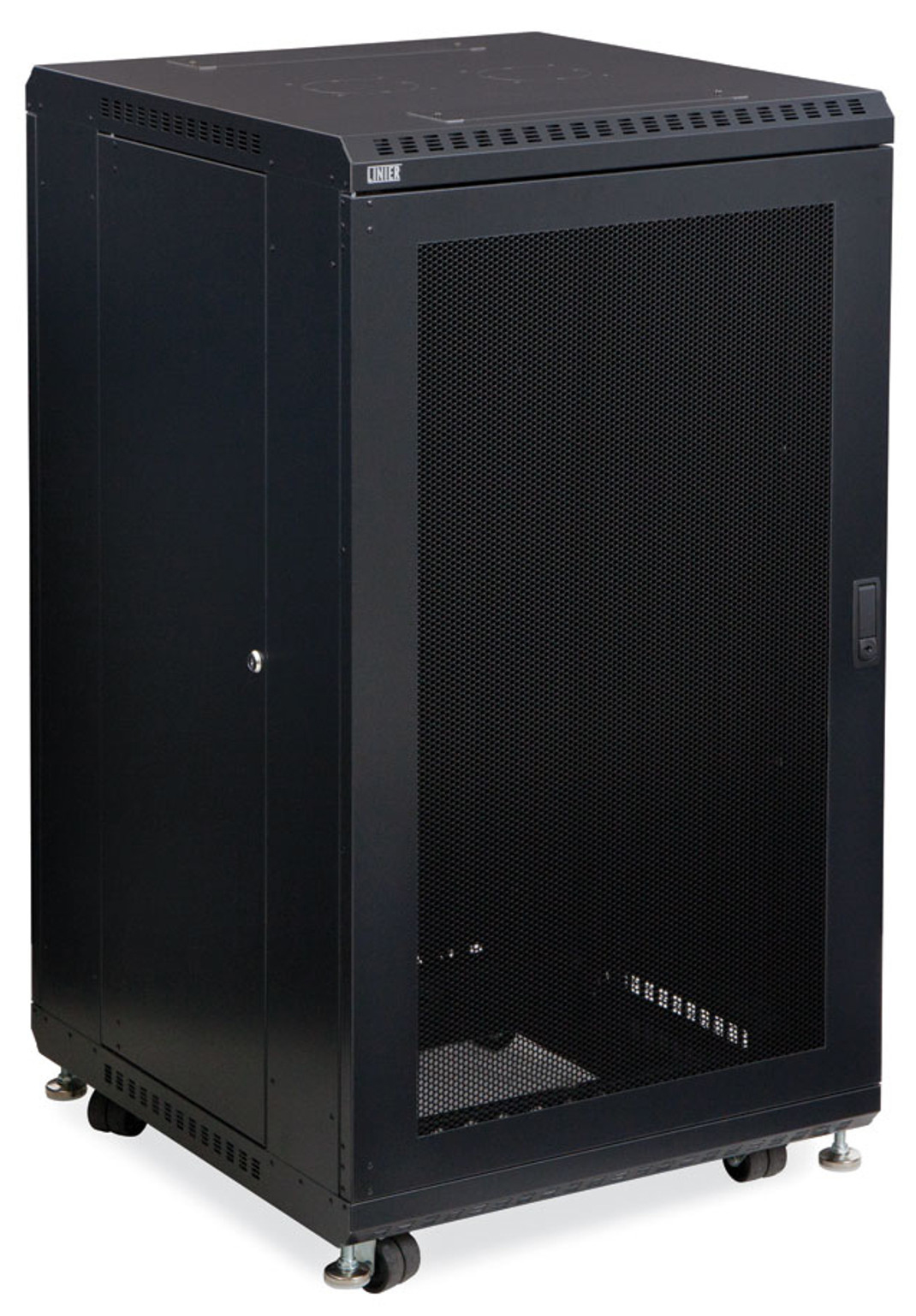 22U Linier Server Cabinet -With Vented Front and Rear Doors - 24 Depth
