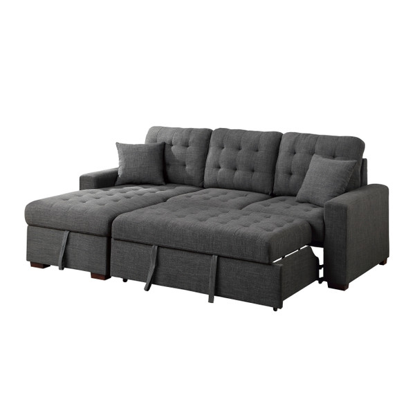 2-Piece Sectional with Pull-out Bed and Left Chaise with Hidden Storage