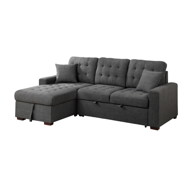 2-Piece Sectional with Pull-out Bed and Left Chaise with Hidden Storage