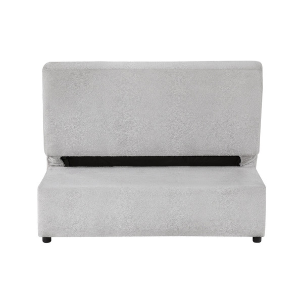 Convertible Armless 2-Seater with Pull-out Bed and Charging Ports