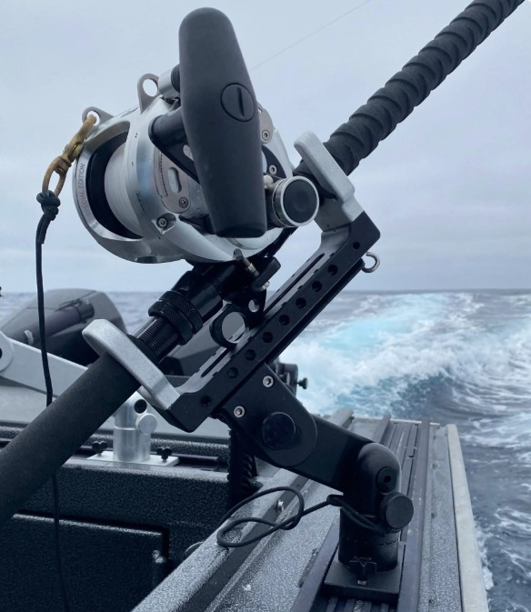 alumacraft fishing rod holders JIF Marine Foo3 3-Rod Aluminum Holder Compatible with Scotty Brocraft Alumacraft Boats AlumaTrac mounting