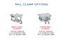 Rail Clamp Options for ECMLP-LT-100
Select the right size clamp to mount your rod holder securely to your boat’s hand rails. They come in Silver or Black.
