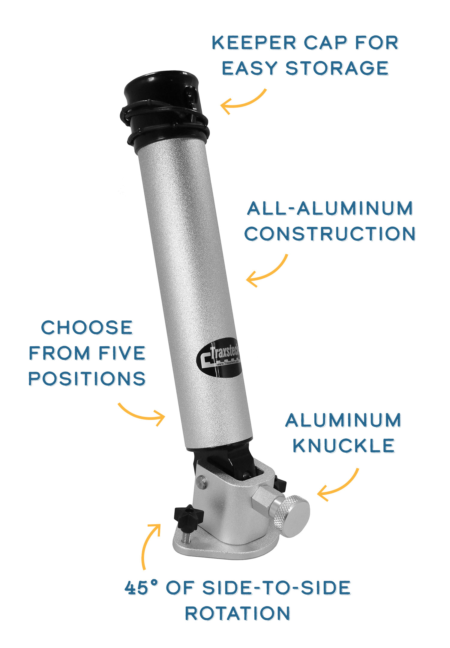 Aluminum Adjustable Rod Holder Highlights