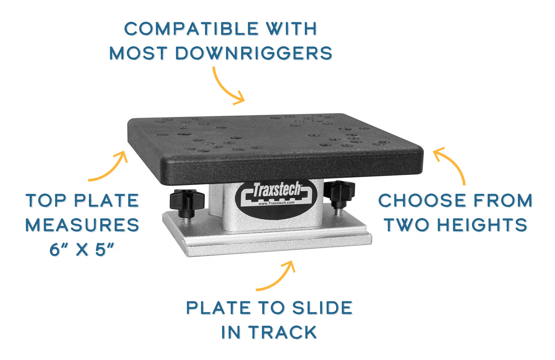 Traxstech Non Swivel Downrigger Mount Features