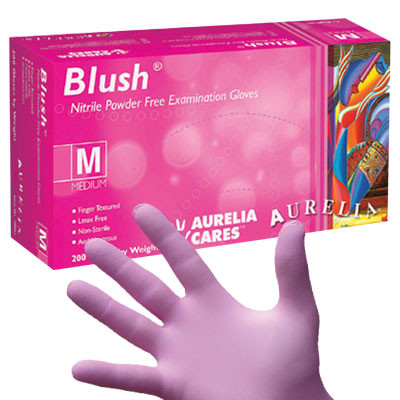 Aurelia Blush Pink Nitrile Gloves (200) Aurelia Blush Pink Nitrile