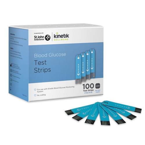 Kinetik Wellbeing Blood Glucose Test Strips Pack of 100