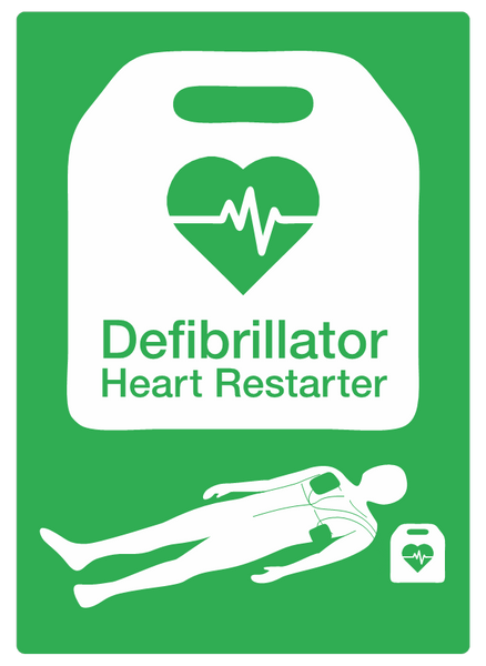 Public Access Defibrillator (PAD) AED Sign