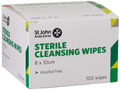 St John Ambulance Sterile Cleansing Wipes - Pack of 100