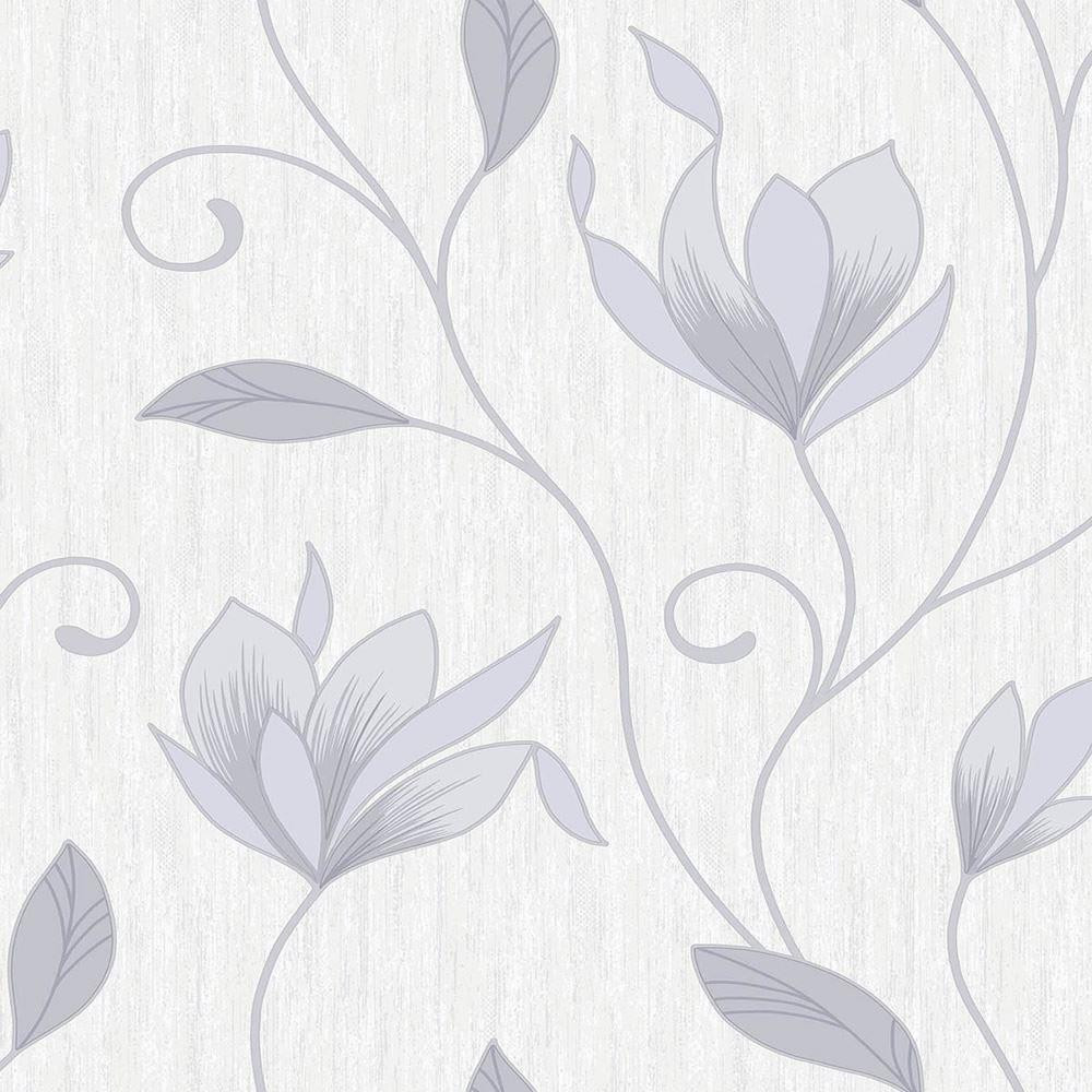 Synergy Glitter Floral Wallpaper White Teal Silver  Wallpaper from I Love  Wallpaper UK