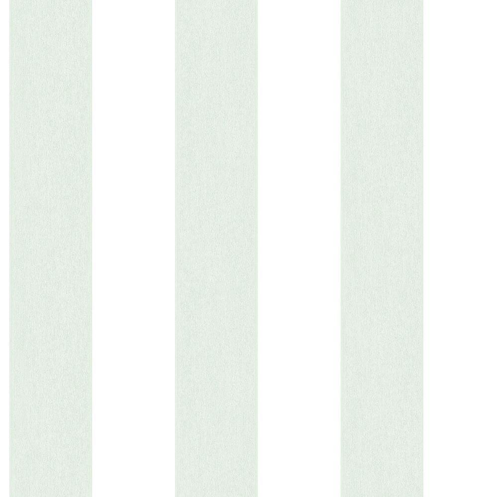 Fern Stripe Sage White Vine Motif Wallpaper