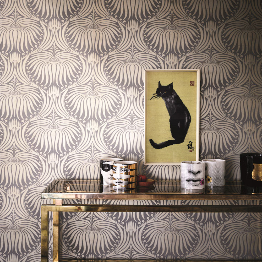 Farrow & Ball Lotus Wallpaper BP 2067 Blue / Gilver