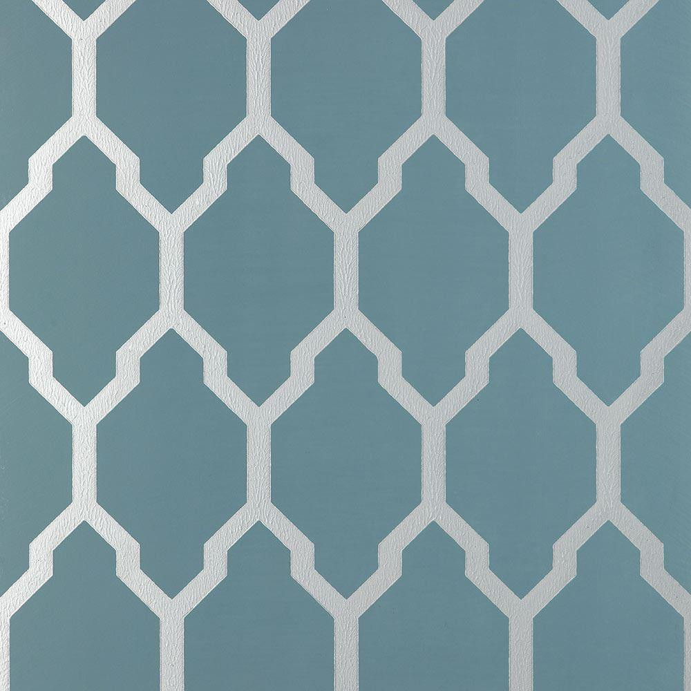 Farrow & Ball Tessella Wallpaper BP 3614 Blue / Silver