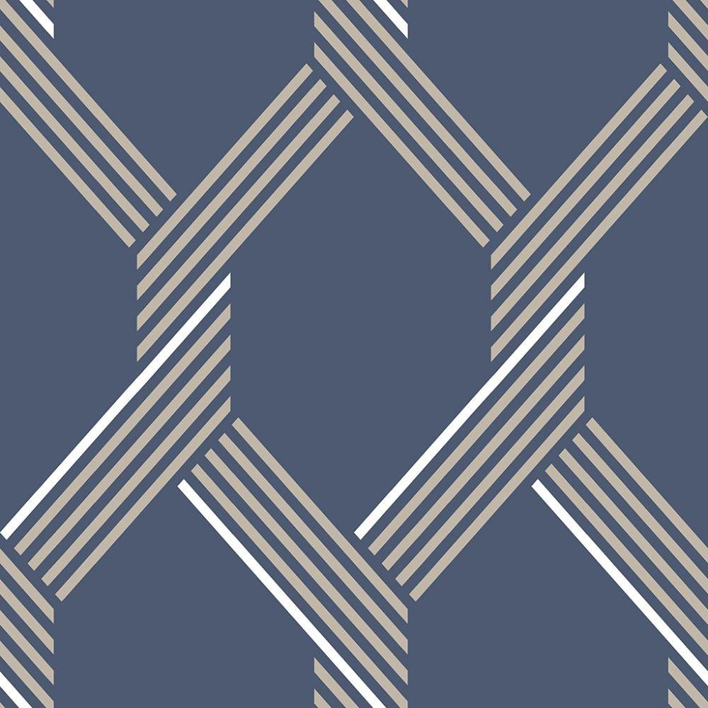 Graham & Brown Vector Wallpaper 105466 Navy / Gold