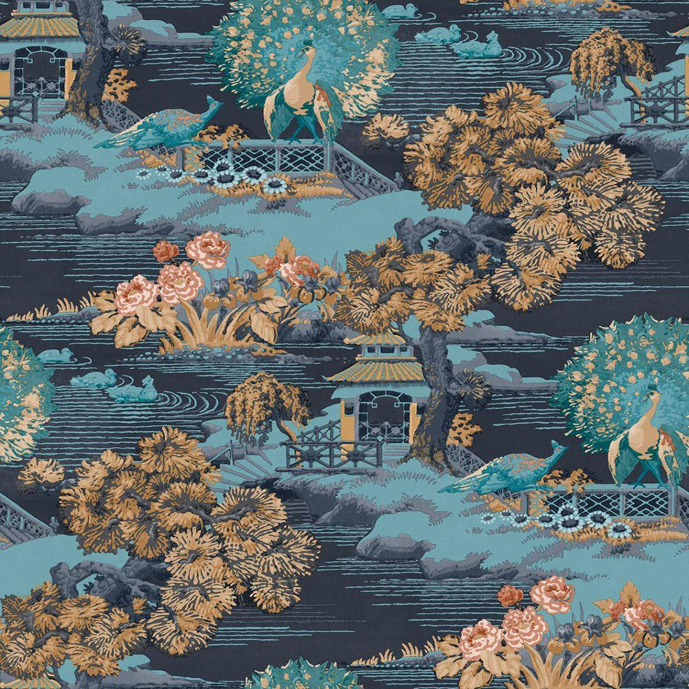 Graham & Brown Edo Toile Wallpaper - 107882 - Navy