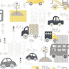 Galerie Just 4 Kids 2 City Traffic Wallpaper - G56011 - Yellow / Grey