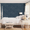 Galerie Stripes & Damasks 2 Abbey Damask Wallpaper - SD36102 - Dark Blue