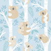 Galerie Tiny Tots 2 Koalas Wallpaper - G78386 - Light Blues / Glitter