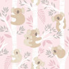 Galerie Tiny Tots 2 Koalas Wallpaper - G78387 - Pink / Grey / Glitter