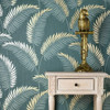 Fine Decor Cascade Leaf Wallpaper Emerald / Gold FD42840