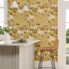 Sanderson Crane & Frog Wallpaper - 217124 - Honey / Olive