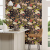 Sanderson Crane & Frog Wallpaper - 217123 - Ink Black / Multi