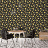 Galerie Just Kitchens Citron Botanical Wallpaper - G45411 - Black / Yellow