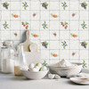 Galerie Just Kitchens Fruit Tile Wallpaper - G45417 - Taupe / Red / Blue