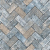 Galerie Just Kitchens Herringbone Brick Wallpaper - G45425 - Blues / Taupe