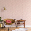 Galerie Mini Mod Floral Wallpaper - G56666 - Cranberry / Tan