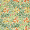 Morris & Co Bower Wallpaper 217204 Herball Weld showing dense floral foliage pattern inspired by forest plants and botanical design