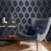Graham & Brown Vector Wallpaper - 105466 - Navy / Gold
