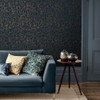 Clarissa Hulse Gypsophila Wallpaper - 120381 - Midnight / Copper
