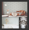 Galerie Damask Wallpaper - 34011 - Beige / White