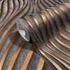 Galerie Wave Wallpaper - 34263 - Black / Copper