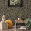 Galerie Floral Trail Motif Wallpaper - FS72004 - Brown / Black