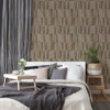 Galerie Geo Point Wood Effect Motif Wallpaper - FS72017 - Brown / Grey