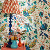 Harlequin Wonderland Floral Wallpaper - 113067 - Lapis / Emerald / Carnelian