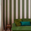 Joules Harborough Stripe Wallpaper - 118548 - Olive Green