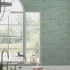 Laura Ashley Swans Wallpaper - 118472 - Jade Green