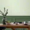 Laura Ashley Wickerwork Wallpaper - 119848 - Leaf Green