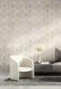 Galerie Italian Style Damask Wallpaper - 28802 - Cream / Silver Grey