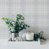 Galerie Check Motif Wallpaper - MC61010 - Blue / Grey / White