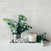 Galerie Patchwork Vintage Floral Motif Wallpaper - MC61041 - Cream / Grey / White