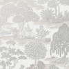 Fine Decor Zen Oriental Landscape Wallpaper - FD43441 - Silver Metallic